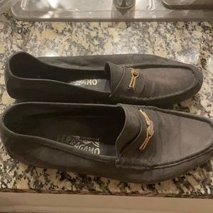 Men’s Ferragamo Loafers in black suede